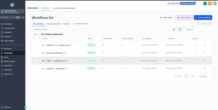 Website capture workflows